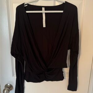 Lululemon Athletica Black Wrap Blouse